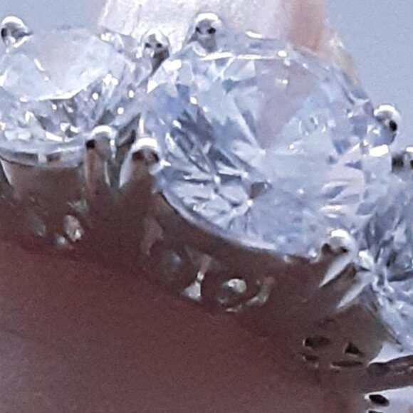 New Sterling sterling sterling silver silver silver CZ ring Size 7 - Picture 13 of 16